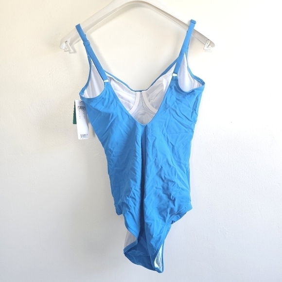 New Chantelle Chantelle "Inspire" Underwired Wrap-Around Blue Swimsuit NWT 34 C - Picture 8 of 10